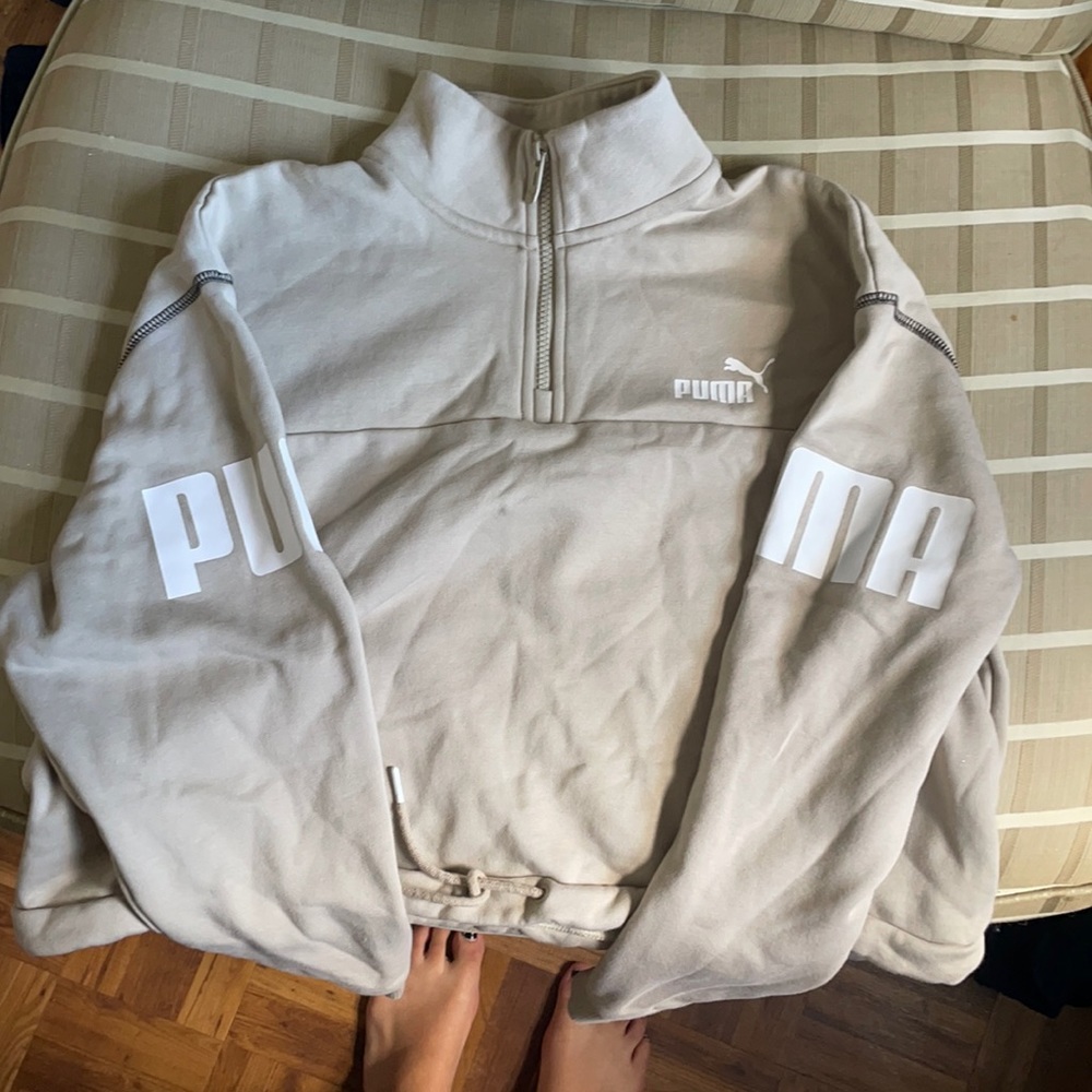 Puma Long Sleve crop top quarter zip